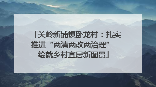 关岭新铺镇卧龙村：扎实推进“两清两改两治理” 绘就乡村宜居新图景