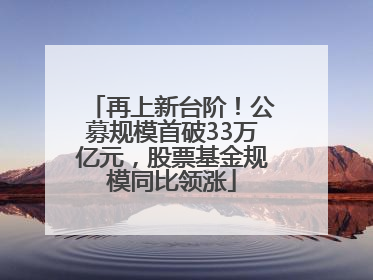 再上新台阶！公募规模首破33万亿元，股票基金规模同比领涨