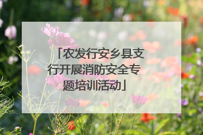农发行安乡县支行开展消防安全专题培训活动