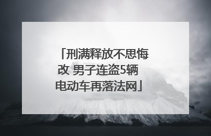 刑满释放不思悔改 男子连盗5辆电动车再落法网
