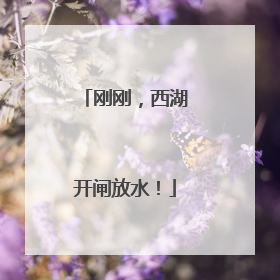 刚刚，西湖开闸放水！