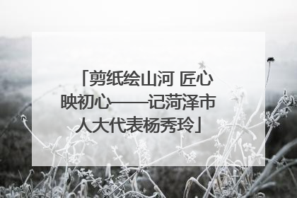 剪纸绘山河 匠心映初心——记菏泽市人大代表杨秀玲
