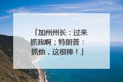加州州长：过来抓我啊；特朗普：抓他，这很棒！