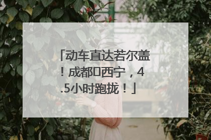 动车直达若尔盖！成都⇄西宁，4.5小时跑拢！