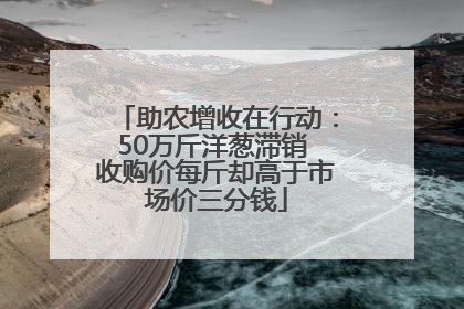 助农增收在行动：50万斤洋葱滞销 收购价每斤却高于市场价三分钱