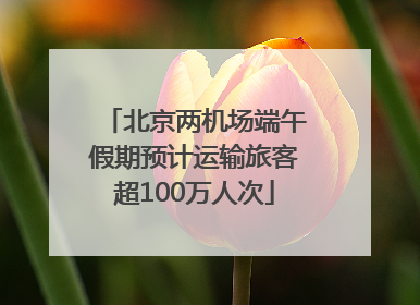 北京两机场端午假期预计运输旅客超100万人次