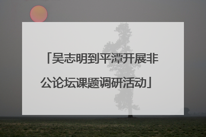 吴志明到平潭开展非公论坛课题调研活动