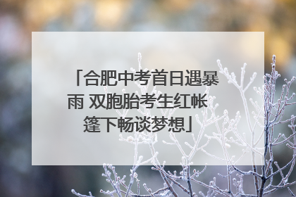 合肥中考首日遇暴雨 双胞胎考生红帐篷下畅谈梦想