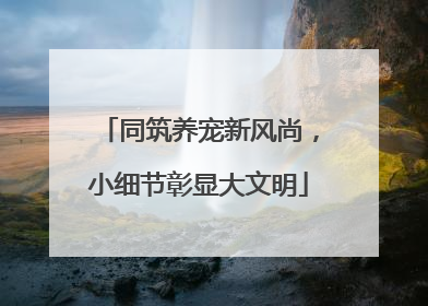 同筑养宠新风尚，小细节彰显大文明