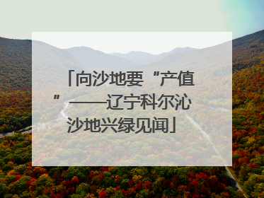 向沙地要“产值”——辽宁科尔沁沙地兴绿见闻