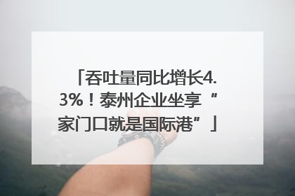 吞吐量同比增长4.3%！泰州企业坐享“家门口就是国际港”