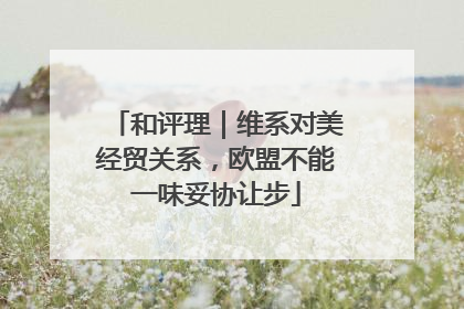 和评理｜维系对美经贸关系，欧盟不能一味妥协让步