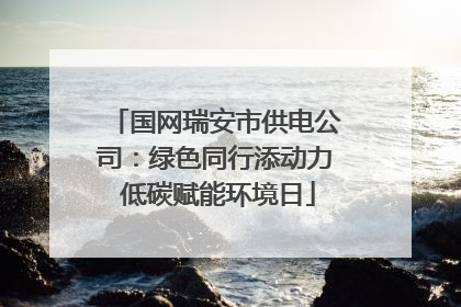国网瑞安市供电公司：绿色同行添动力 低碳赋能环境日