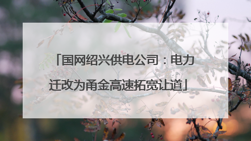 国网绍兴供电公司：电力迁改为甬金高速拓宽让道
