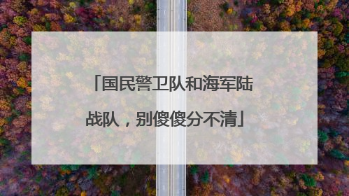 国民警卫队和海军陆战队，别傻傻分不清