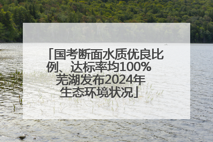 国考断面水质优良比例、达标率均100% 芜湖发布2024年生态环境状况