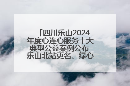 四川乐山2024年度心连心服务十大典型公益案例公布 乐山北站更名、绿心路井盖治理等上榜