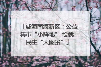 威海南海新区：公益集市“小阵地” 绘就民生“大图景”