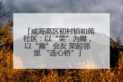 威海高区初村镇和苑社区：以“菜”为媒，以“趣”会友 架起邻里 “连心桥”