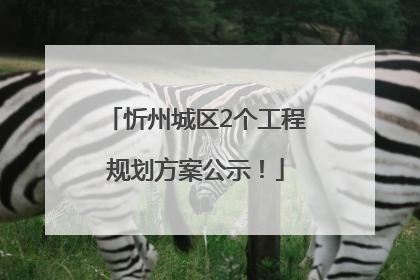 忻州城区2个工程规划方案公示！