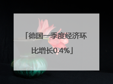 德国一季度经济环比增长0.4%