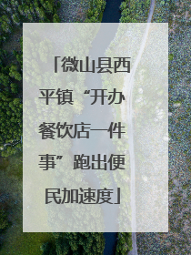 微山县西平镇“开办餐饮店一件事”跑出便民加速度