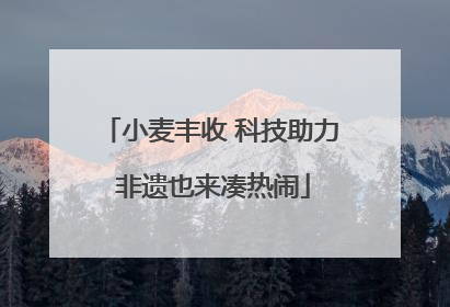 小麦丰收 科技助力 非遗也来凑热闹