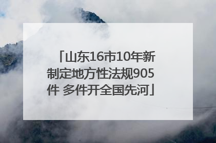 山东16市10年新制定地方性法规905件 多件开全国先河
