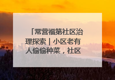 常营福第社区治理探索｜小区老有人偷偷种菜，社区一招巧妙化解