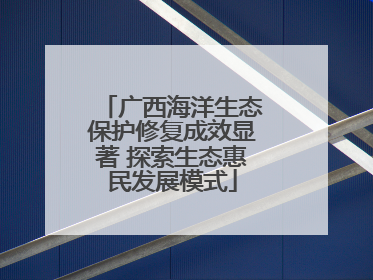 广西海洋生态保护修复成效显著 探索生态惠民发展模式
