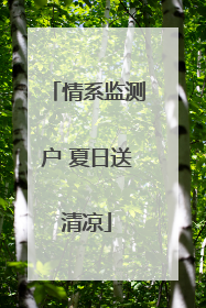 情系监测户 夏日送清凉