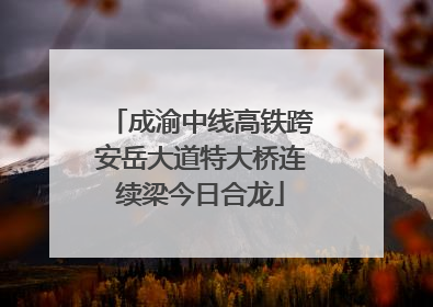 成渝中线高铁跨安岳大道特大桥连续梁今日合龙