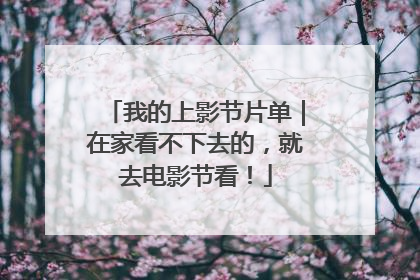 我的上影节片单｜在家看不下去的，就去电影节看！