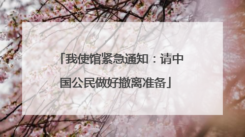 我使馆紧急通知：请中国公民做好撤离准备