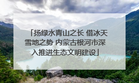 扬绿水青山之长 借冰天雪地之势 内蒙古根河市深入推进生态文明建设