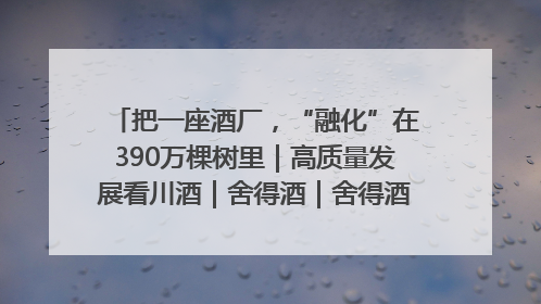 把一座酒厂，“融化”在390万棵树里｜高质量发展看川酒｜舍得酒｜舍得酒业｜舍得老酒｜沱牌酒