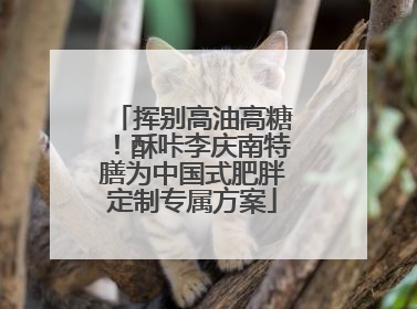 挥别高油高糖！酥咔李庆南特膳为中国式肥胖定制专属方案