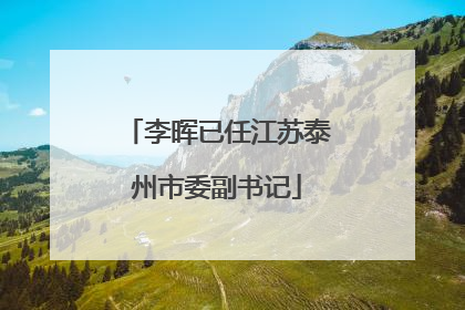 李晖已任江苏泰州市委副书记