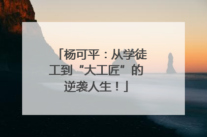 杨可平：从学徒工到“大工匠”的逆袭人生！