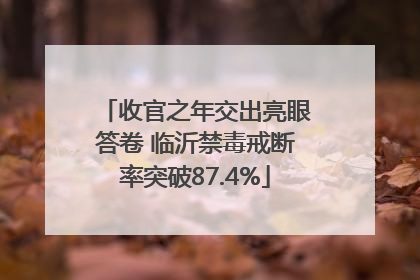 收官之年交出亮眼答卷 临沂禁毒戒断率突破87.4%