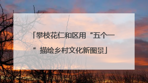 攀枝花仁和区用“五个一”描绘乡村文化新图景