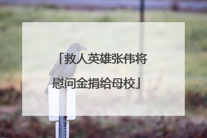 救人英雄张伟将慰问金捐给母校