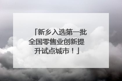 新乡入选第一批全国零售业创新提升试点城市！