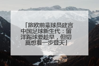 旅欧前辈球员建言中国足球新生代：留洋踢球要趁早，但切莫想着一步登天