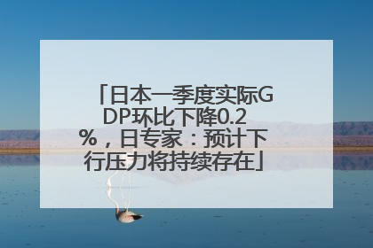 日本一季度实际GDP环比下降0.2%，日专家：预计下行压力将持续存在