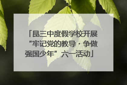 昆三中度假学校开展“牢记党的教导・争做强国少年”六一活动