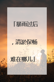 暴雨过后，清淤保畅难在哪儿