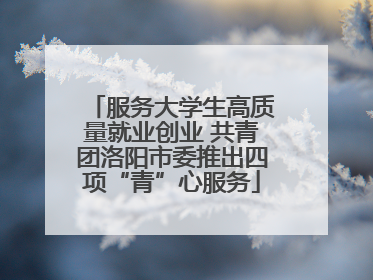 服务大学生高质量就业创业 共青团洛阳市委推出四项“青”心服务