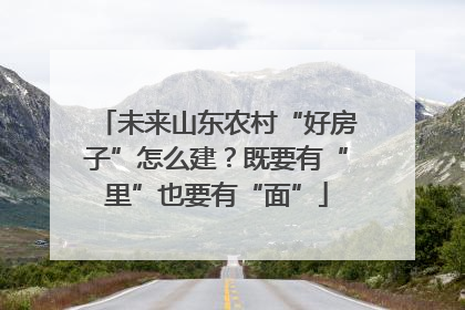 未来山东农村“好房子”怎么建？既要有“里”也要有“面”
