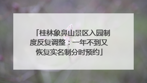 桂林象鼻山景区入园制度反复调整：一年不到又恢复实名制分时预约